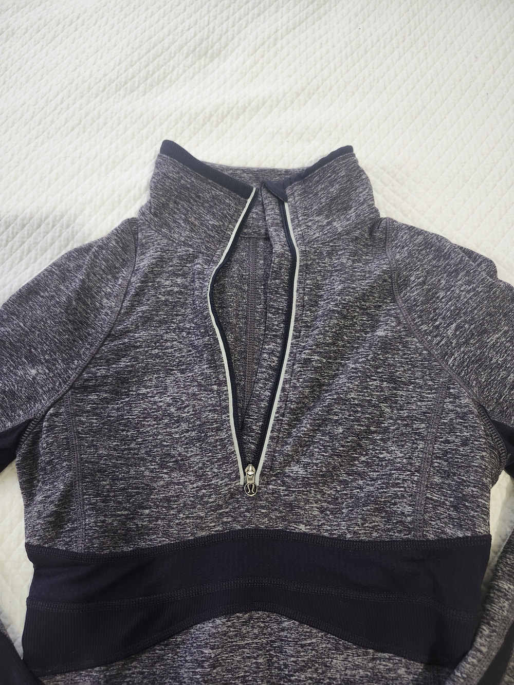 Lululemon Size 2 Heathered Plum Gray Quarter Zip Pullover Top Long Sleeve - Picture 2 of 8